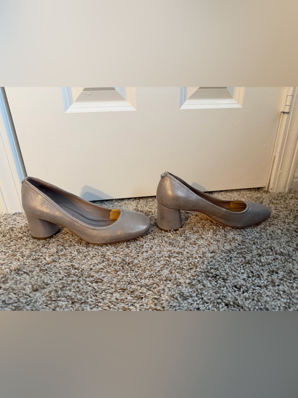 Donald J Pliner Corin Pump 5.5 Heel Silver Taupe - Picture 1 of 8